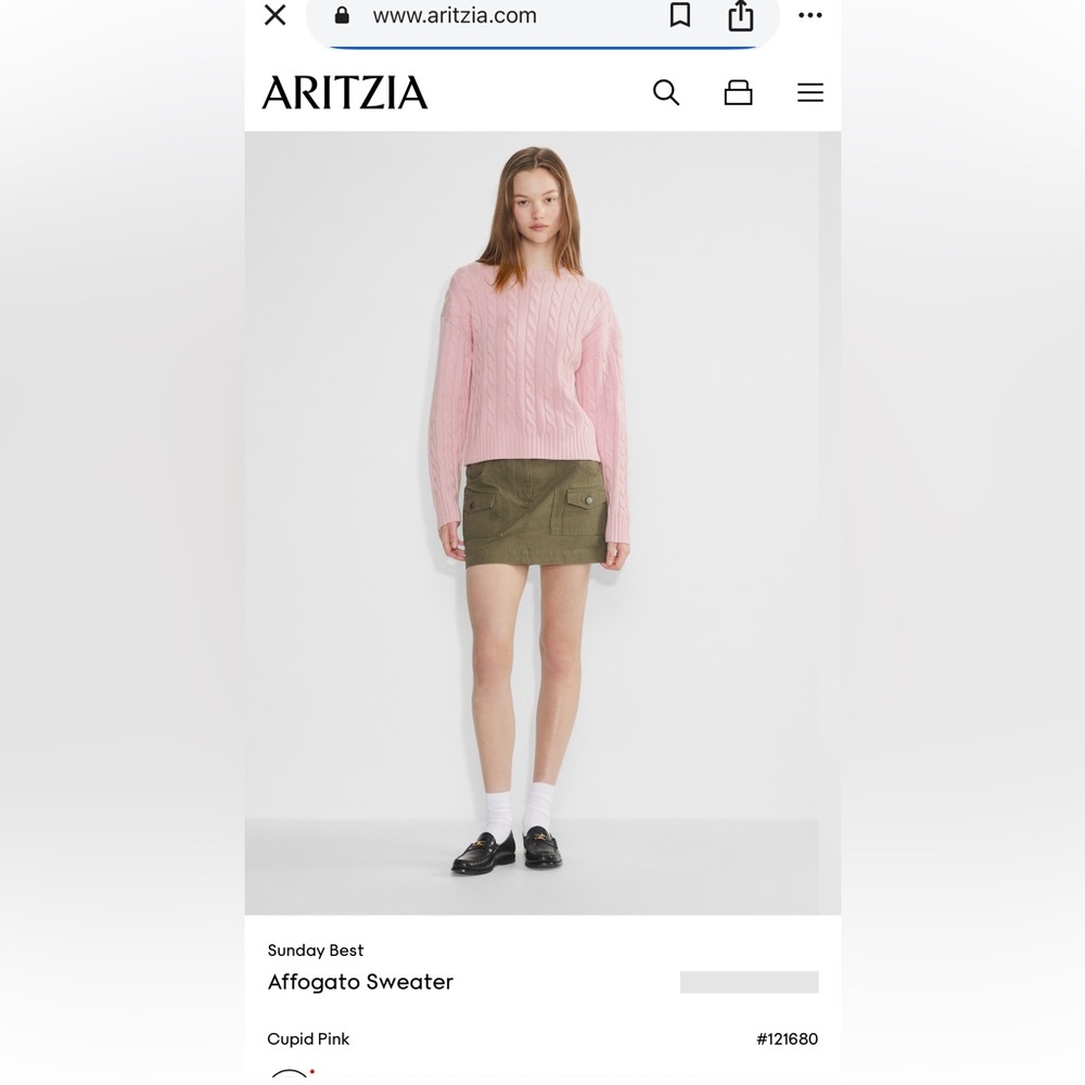 Aritzia Affogato Sweater in Cupid Pink